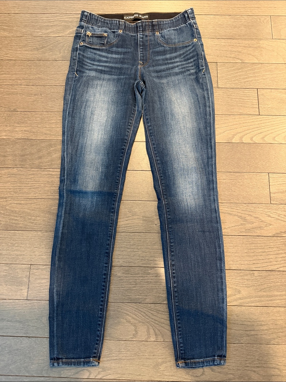Express Women's Skinny Jeans - Dark Blue